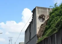 muro com risco de queda